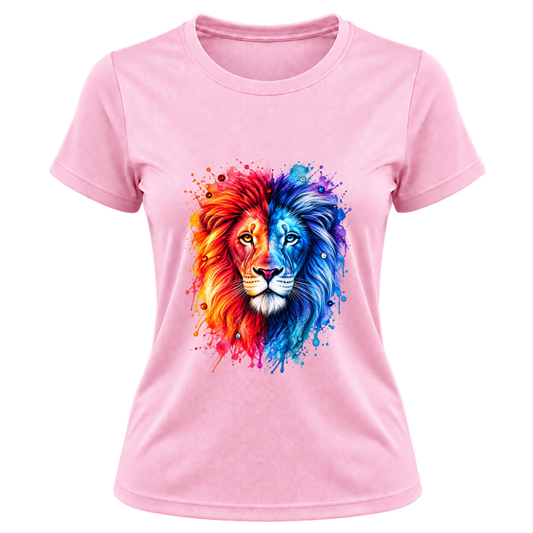 Camiseta Dry Fit Feminina – Leão Elemental Fire & Ice