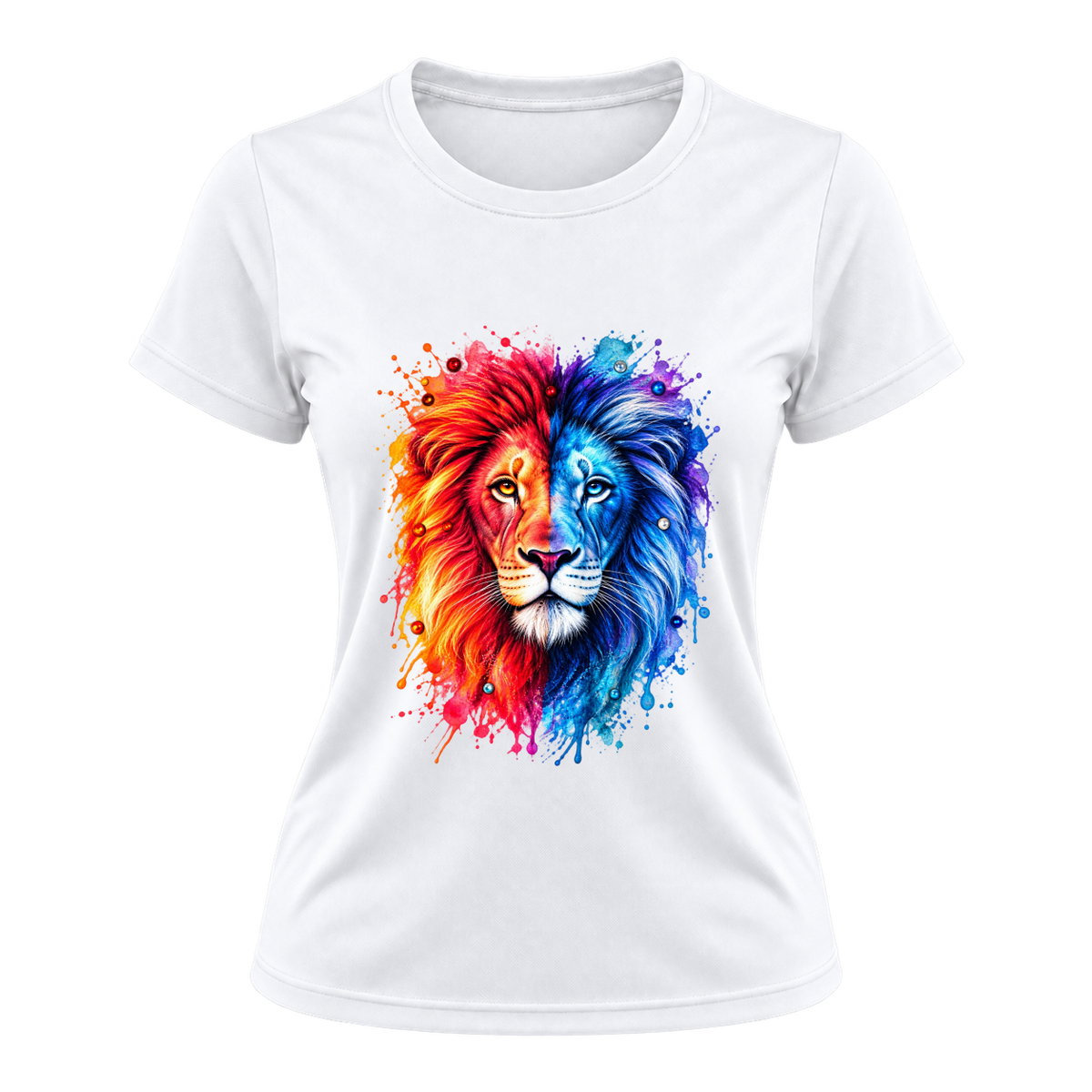 Camiseta Dry Fit Feminina – Leão Elemental Fire & Ice