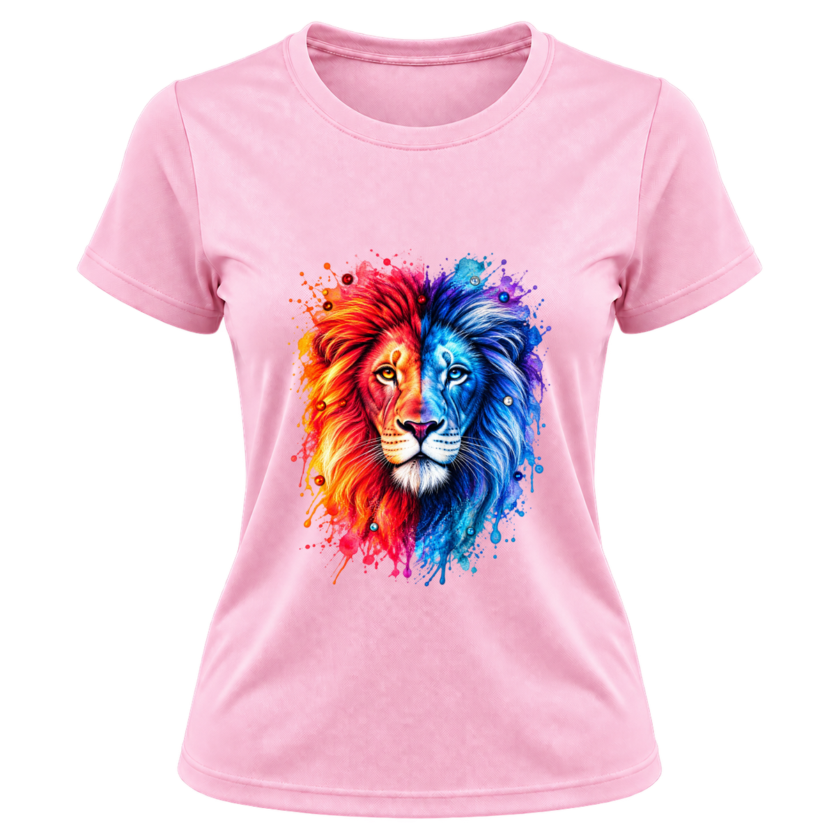 Camiseta Dry Fit Feminina – Leão Elemental Fire & Ice