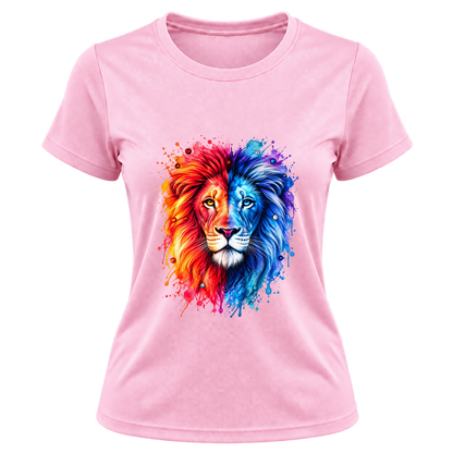 Camiseta Dry Fit Feminina – Leão Elemental Fire & Ice