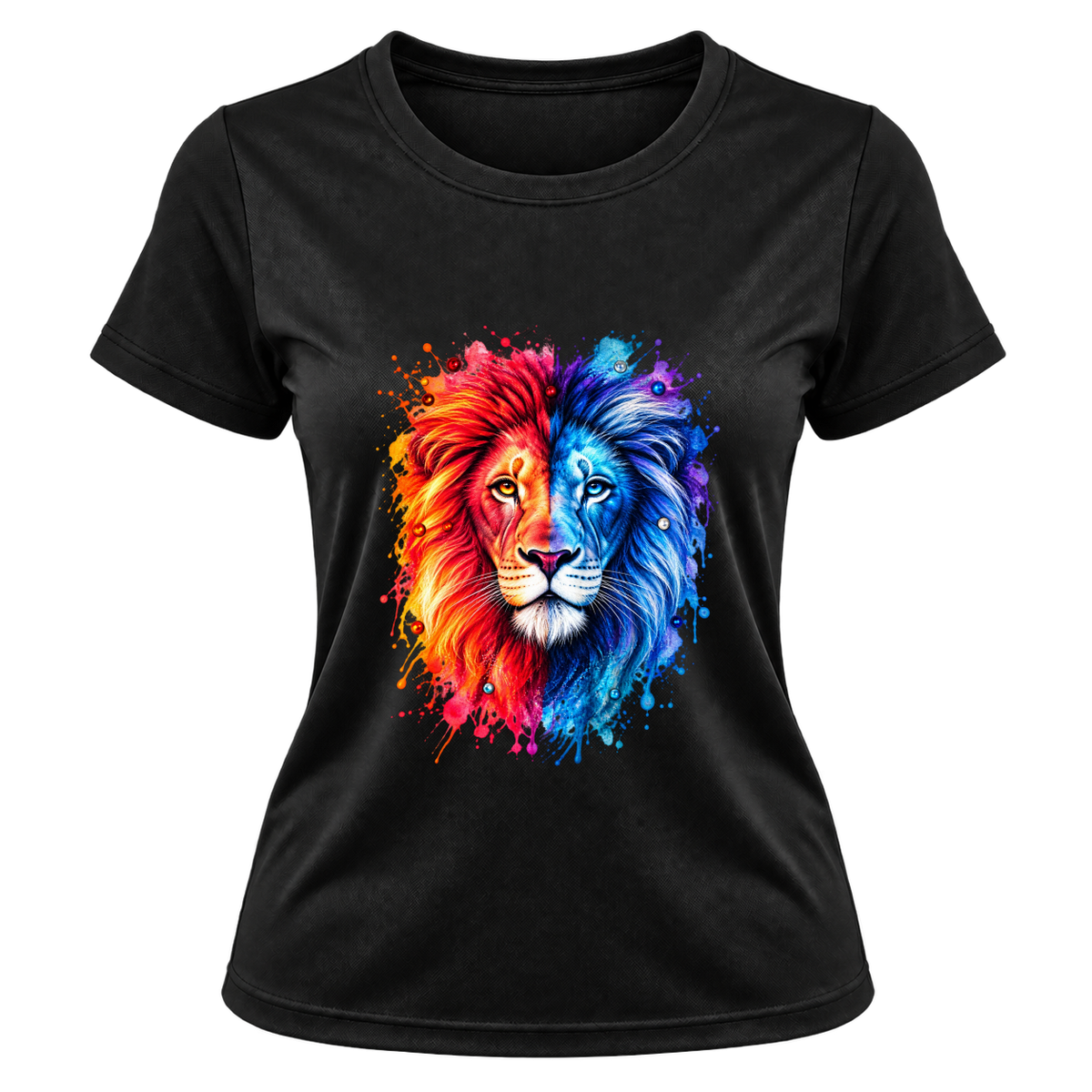 Camiseta Dry Fit Feminina – Leão Elemental Fire & Ice