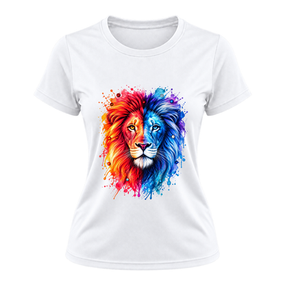 Camiseta Dry Fit Feminina – Leão Elemental Fire & Ice