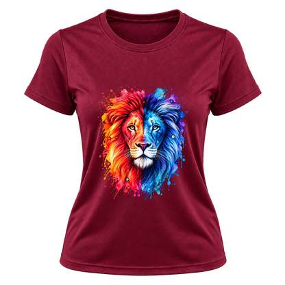 Camiseta Dry Fit Feminina – Leão Elemental Fire & Ice
